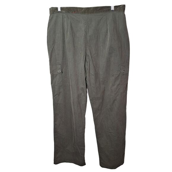 VTG Gloria Vanderbilt Women 12 Olive Green Gorpcore Cargo Straight Leg Pants - Picture 3 of 6